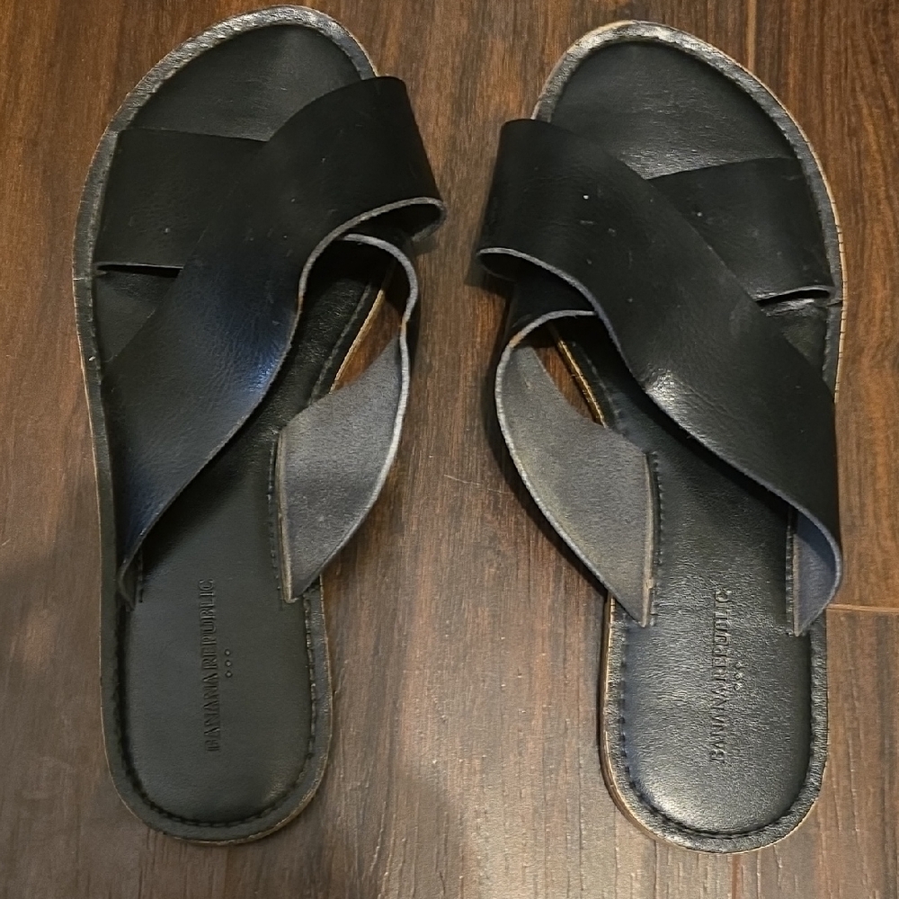 Banana Republic Black Leather Sandals